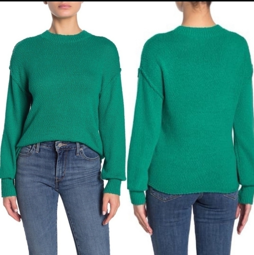 Abound Green Lake Ribbed Knit Doleman Sleeve Sweater